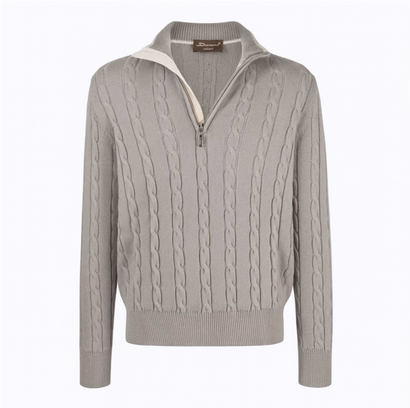 Тролер Doriani з кашеміру зі змійкою, сіро-бежевого 