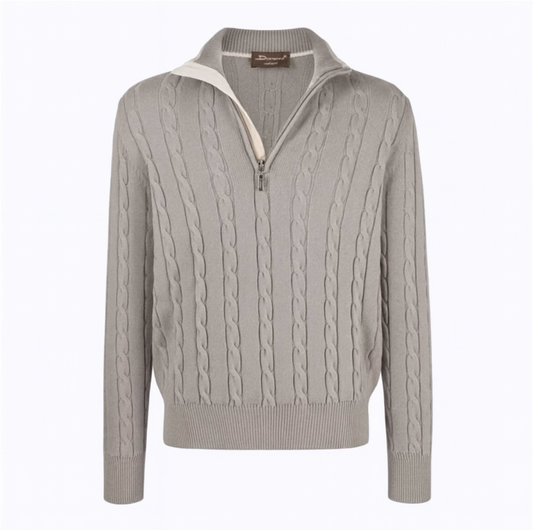 Тролер Doriani з кашеміру зі змійкою, сіро-бежевого 