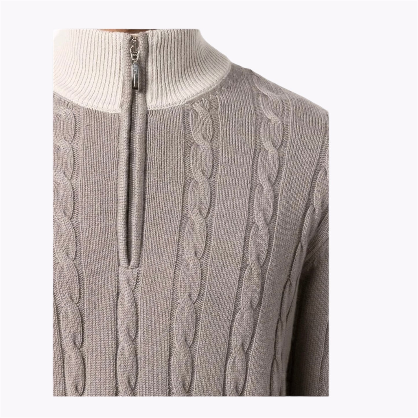 Тролер Doriani з кашеміру зі змійкою, сіро-бежевого 