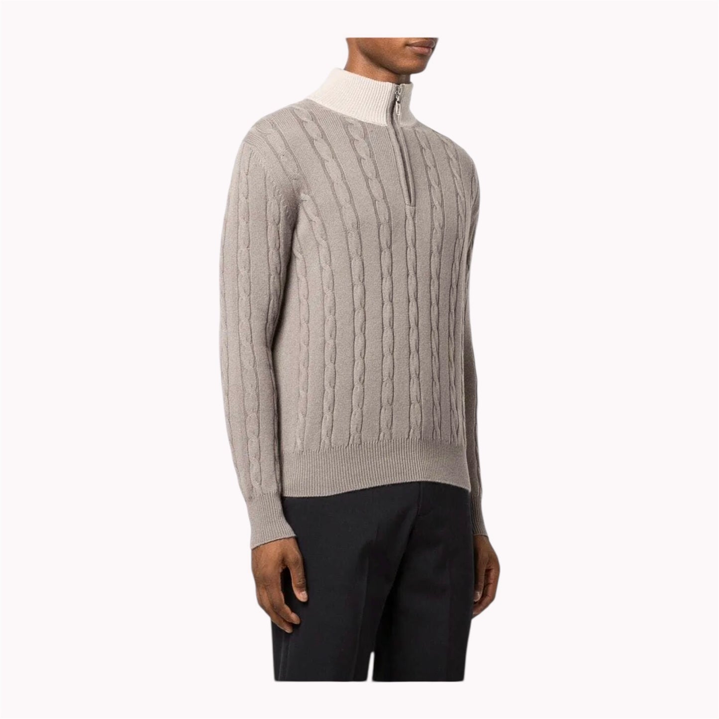 Тролер Doriani з кашеміру зі змійкою, сіро-бежевого 