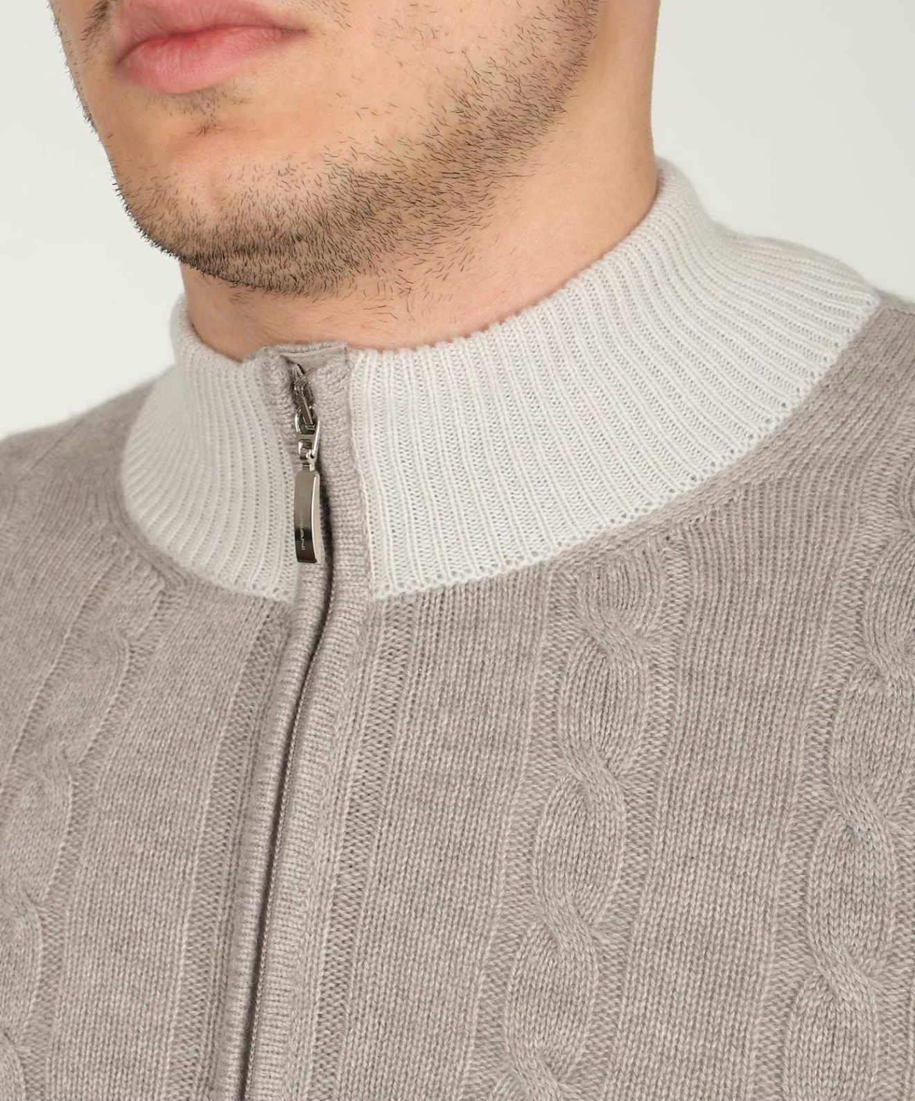 Тролер Doriani з кашеміру зі змійкою, сіро-бежевого 