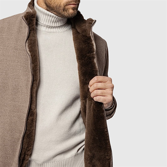 180S JACKET WITH FUR TRIM Doriani Cashmere