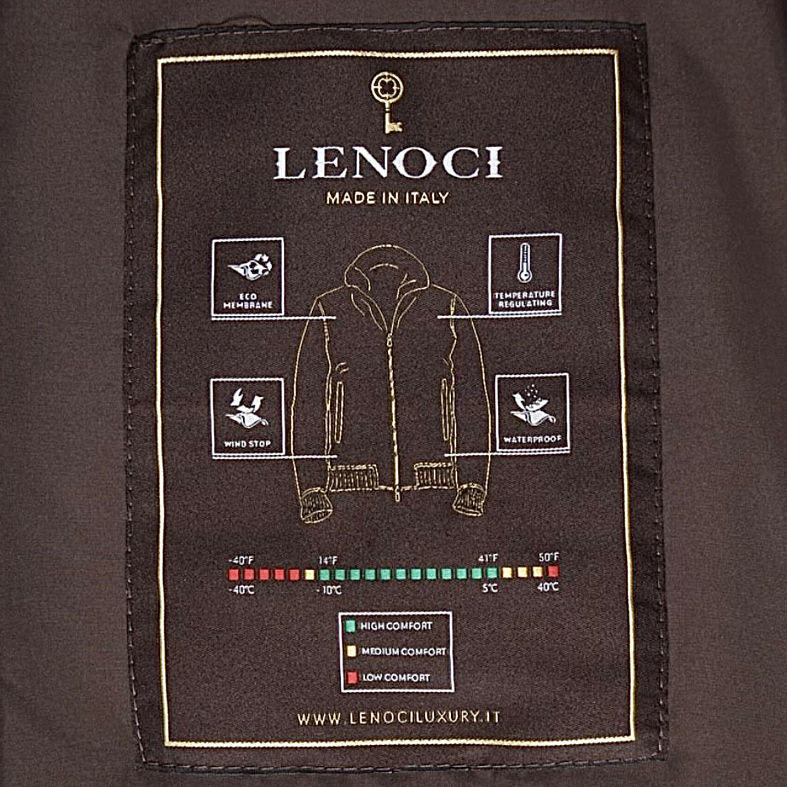 Куртка зимова LENOCI темно-синя з натуральним бобровим коміром та кашеміровою підкладкою Made in Italy