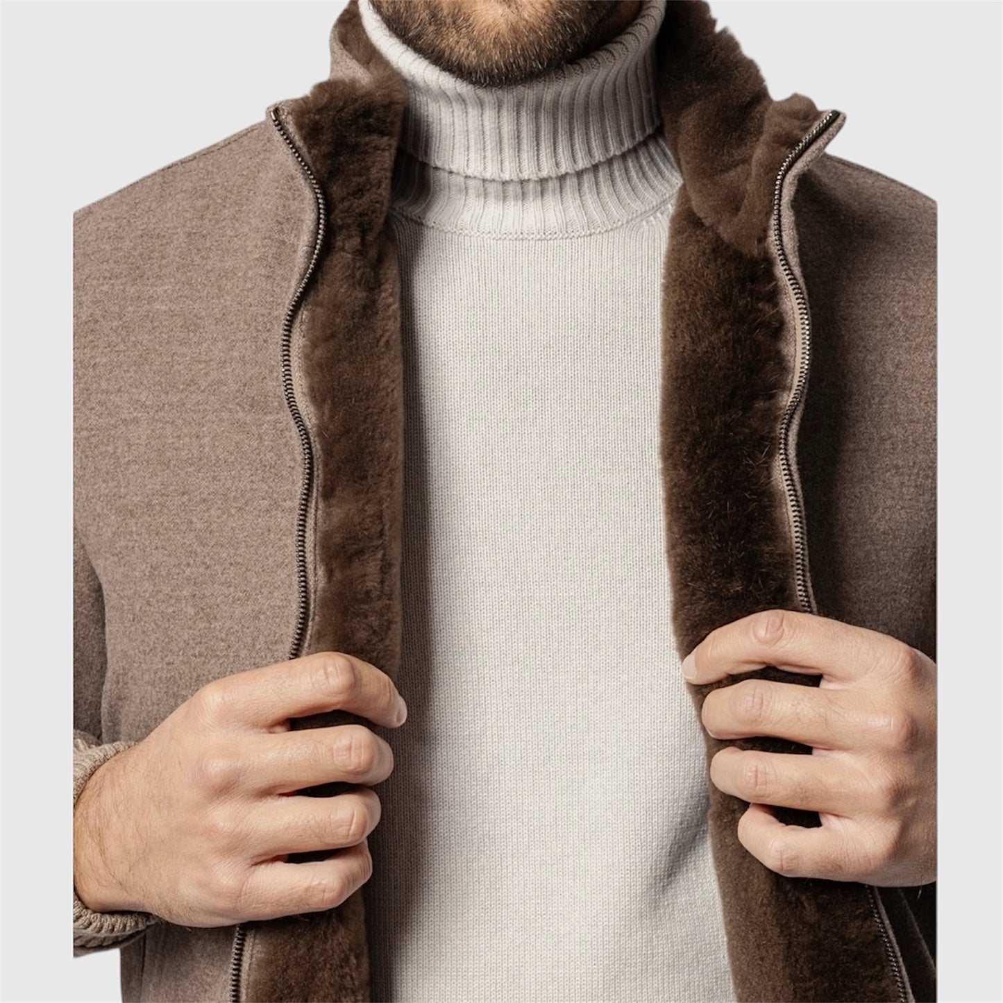 БОМБЕР З ВОВНИ ТА НАТУРАЛЬНИМ ХУТРОМ  Doriani